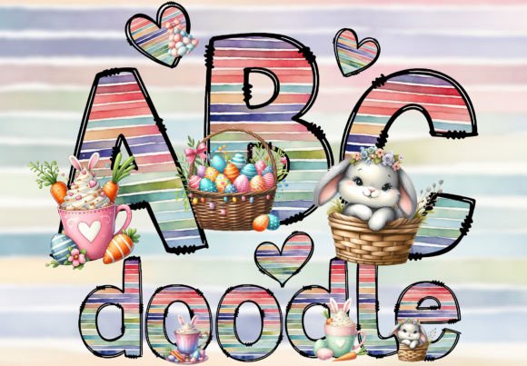 Download Easter PNG Design Doodle Letters Font - Design Collection