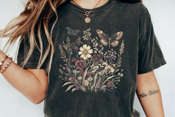 Download Botanical Butterfly Floral Design Png - Design Collection