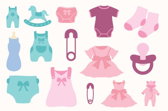 Download Clothes and Skincare for Kids Vector Set - Care Collection