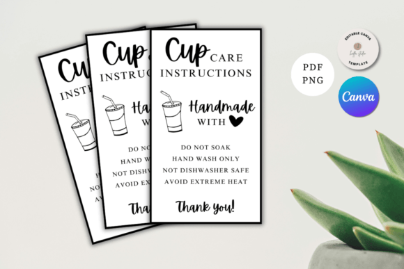 Download Editable Printable Cup Care Instructions - Care Collection