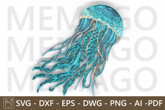 Download Layered Jellyfish SVG 3D Mandala Design - Design Collection