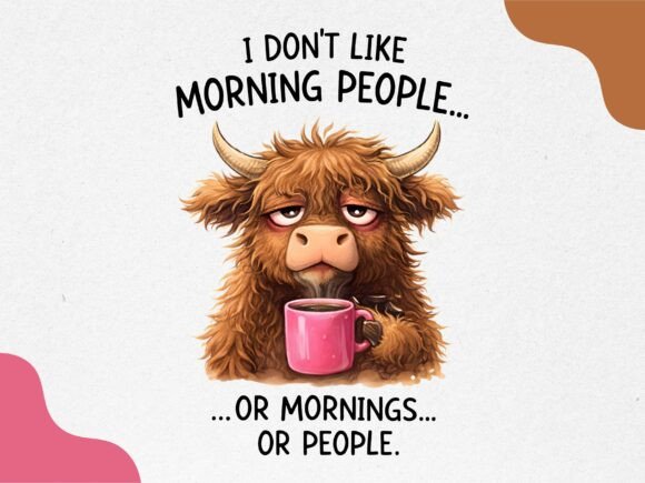 Download Funny Highland Cow Coffee Design - Design Collection