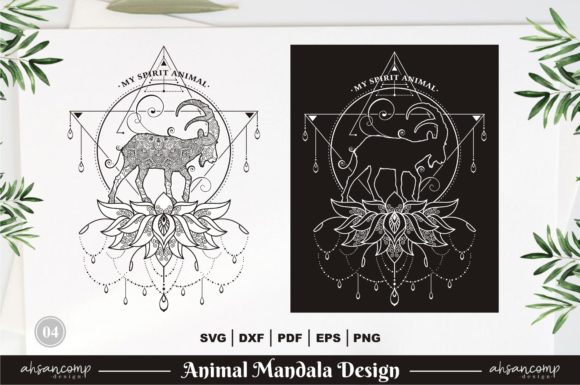 Download IBEX, Animal Mandala Design Vector 04 - Design Collection