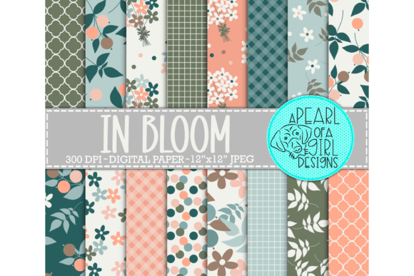 Download In Bloom Digital Paper, Flower Design - Design Collection