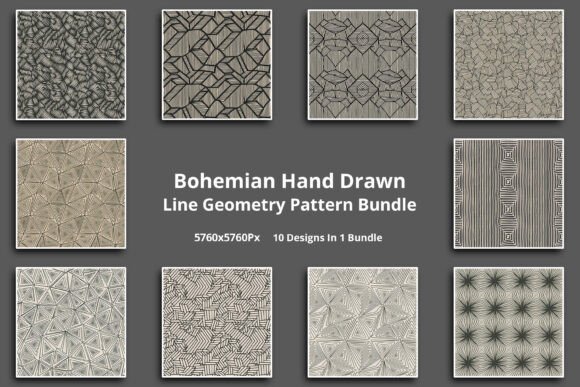 Download Bohemian Line Geometry Pattern Bundle - Bohemian Collection