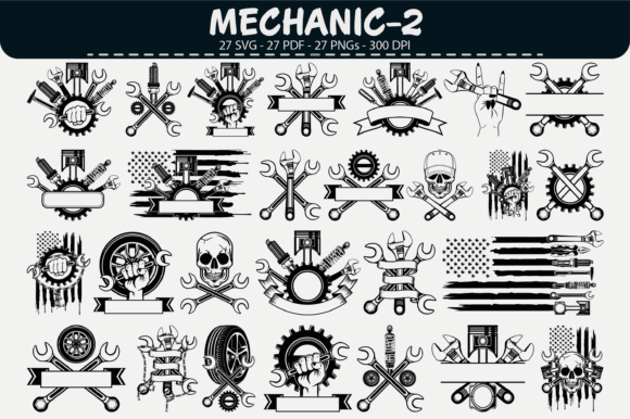 Download Mechanic Emblem Vector Set – 27 Designs - Design Collection