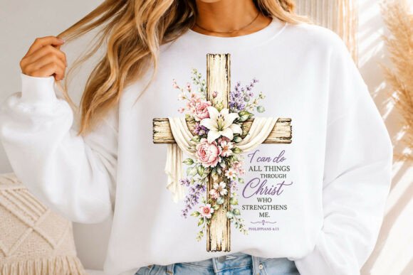 Download Jesus Cross Flower Design, Religious Cro - Design Collection