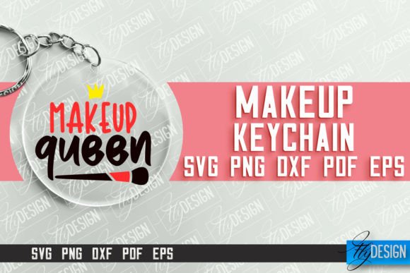 Download Make Up Keychain Design |Round Keychain - Design Collection