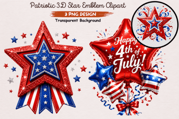 Download Patriotic 3D Star Emblem PNG Clipart,USA - Star Collection